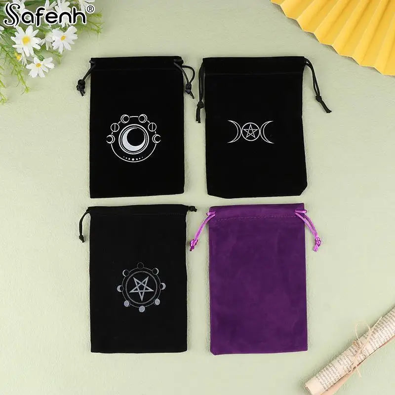 1PCS  Velvet Tarots Oracle Cards Storage Bag Runes Constellation Witch Divination Accessories Jewelry Dice Bag Drawstring Pouch