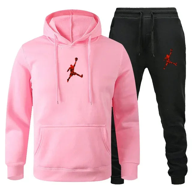 Spring and winter men and women can pullover hoodie + jogging pants two-piece hip hop sportswear suit fashion trend