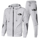 2024 Men's Winter Sports Suit Slim Fit Brand Sportswear Cardigan Long Sleeve High Quality Running 2 Piece Set +Sweatpants