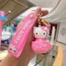 Kawaii Sanrio Hello Kitty Keychain Cartoon Doll Cute Kitty Pvc Key Chain Soft Rubber Car Key Ring Women Bag Pendant Girl Gift