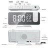 FM Radio Digital Alarm Clock Temp Humidity with 180°  Time Projector Electronic Table Clock 12/24H Snooze Projection LED Clock