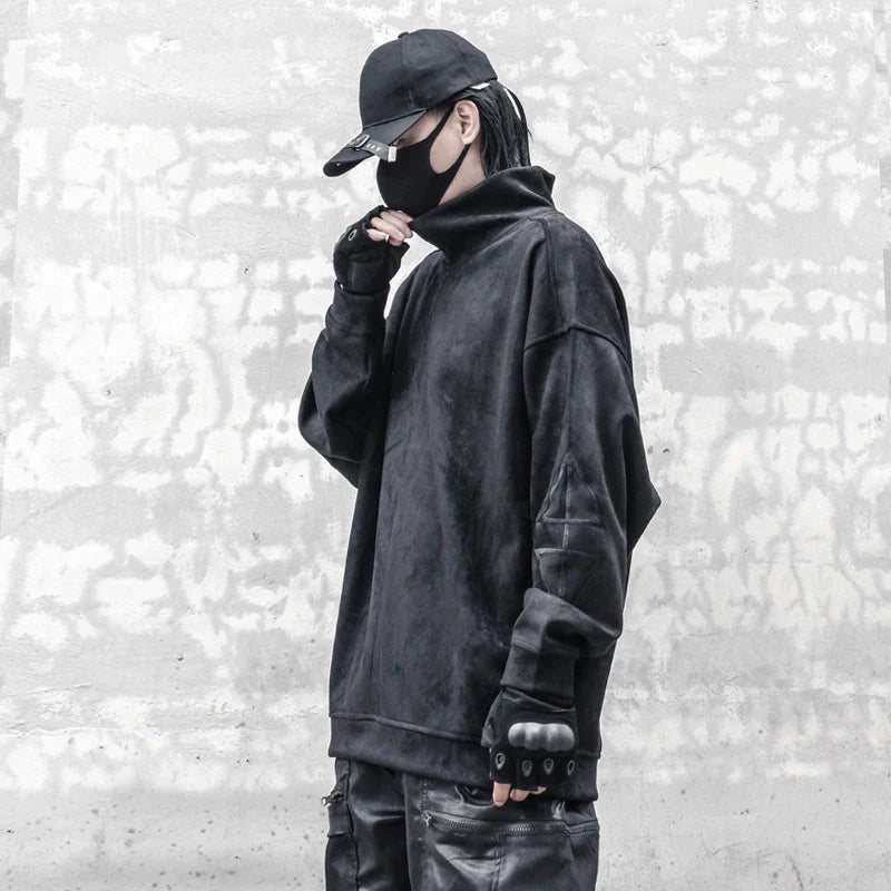 Vintage Turtleneck Sweatshirt Men Hip Hop Pullover 2022 Fashion Harajuku Long Sleeve Sweat Shirt Tops Men Clothing