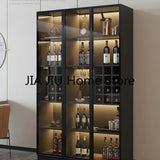 Wall Display Wine Cabinets Living Room Luxury Modern Kitchen Wine Cabinets Simplicity Glass Botellero Vino Bar Furniture QF50JG