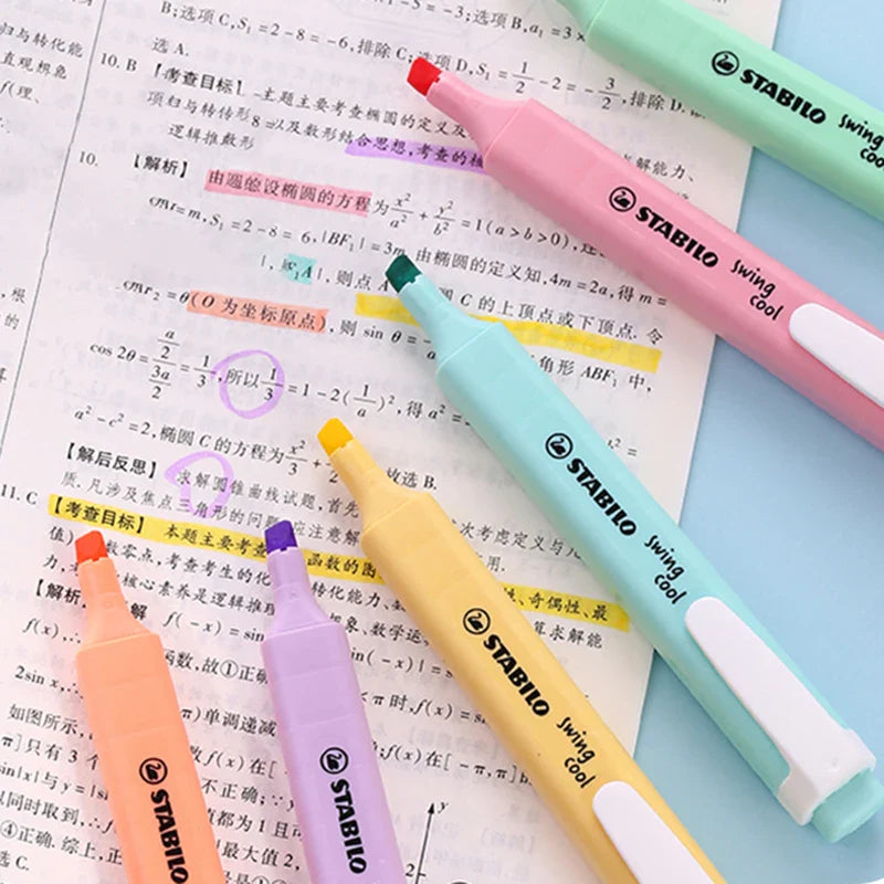 Stabilo Swing Cool Highlighters Pens Mark 1-4mm Pastel Colours for Graffiti Writing Drawing Office and Student Supplies