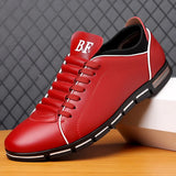 Men Leather Sneakers Plus Size 38-50 Casual Mens Shoes Solid Board Loafers Business Sport Flat Round Toe Light Comfortable 2024