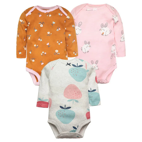 3-5 PCS/LOT Soft Cotton Baby Bodysuits Long Sleeve Newborn Baby Clothing Set Christmas Baby Girls Boys Clothes Infant Jumpsuit