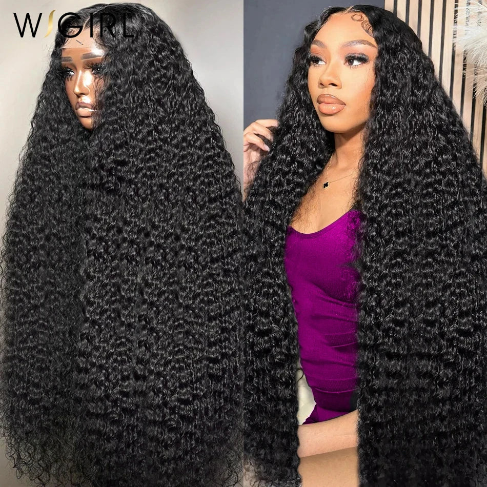 Wigirl 30 40 Inch Deep Wave 13x6 HD Transparent Lace Frontal Human Hair Wig Loose Water Curly 13x4 Lace Frontal Wigs For Women