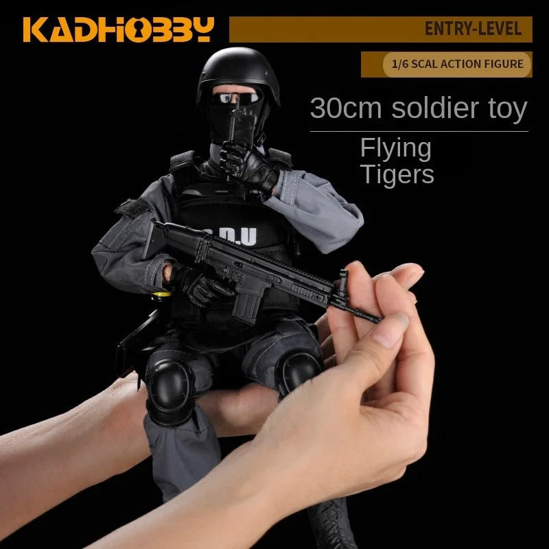 SWAT Soldier Toy Figures Flying Tigers Model Movable Joint 11.8" 30cm PVC Action Figure Kids Toys Boyfriend Gifts 1/6 Scale