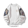 Oversized Men's Sweatshirts Korean Style Embroidered Sleeves Design Unisex Clothing Round Neck Sweatshirt Pullover Male Top