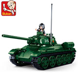 Military Challenger Leopard Panther Heavy Main Battle Tank Soldier Building Blocks Plastic Model Bricks Army Toys for Children