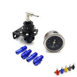 Adjustable Aluminum Fuel Pressure Regulator With Gauge Kit Universal Fuel Supply System Engines Engine Parts