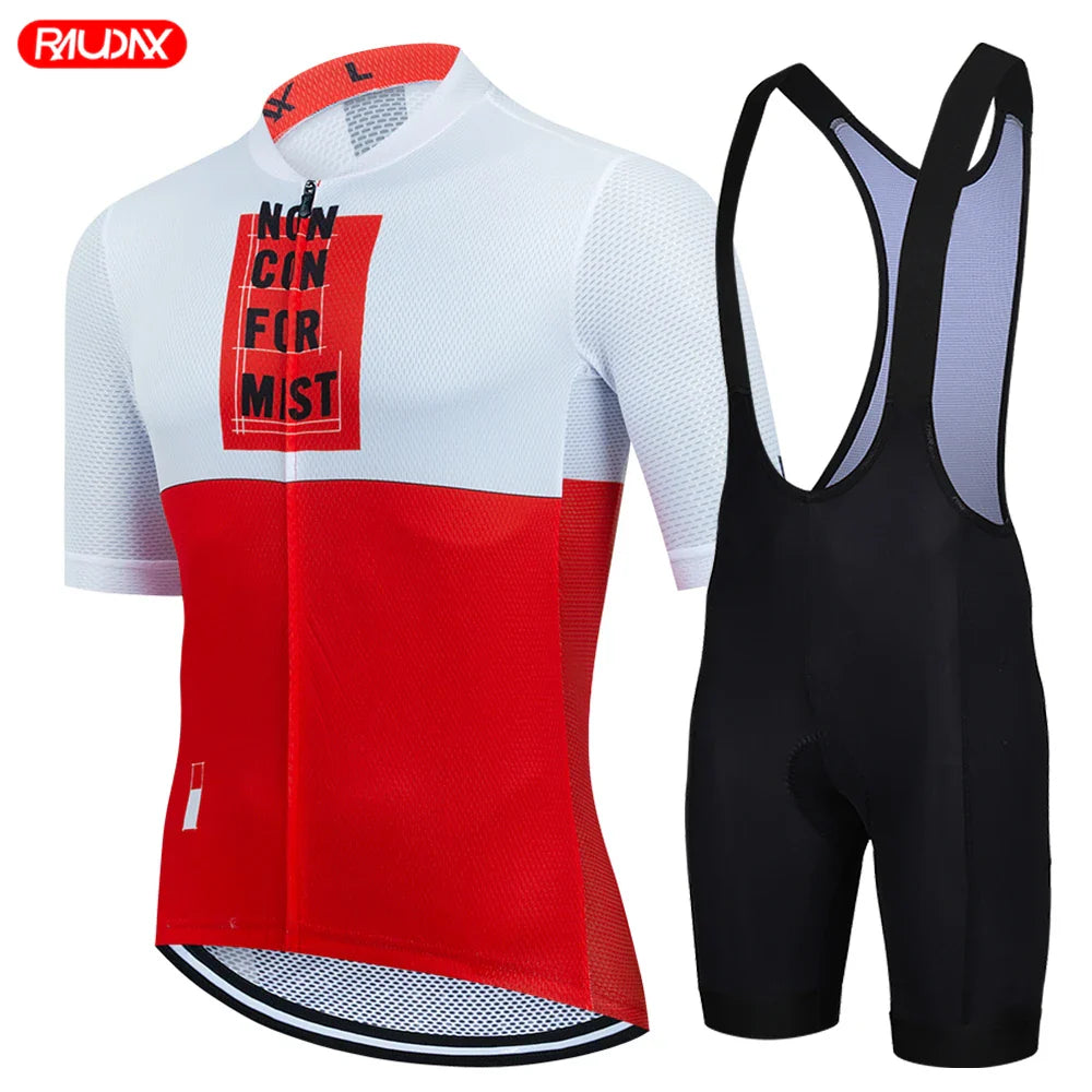 2024 Road Bike Jersey Set Men's Cycling Clothing Summer MTB Team Clothes Short Sleeve Uniform Triathlon Skinsuit Ropa De Hombre