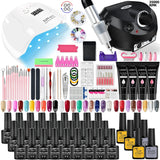 Acrylic Nail Kit Poly Nail Gel Kit With Nail Lamp Nail Extension Glitter Gel UV Building Gel Nail Polish Kit Manicure Tools Set