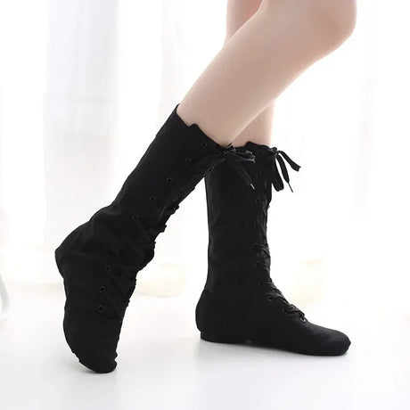 Children Canvas Jazz Shoes Girl Boy Jazz Dance Boots Kids Stage Performance Women Modern Jazz Boots Show Ballet Dance Shoe