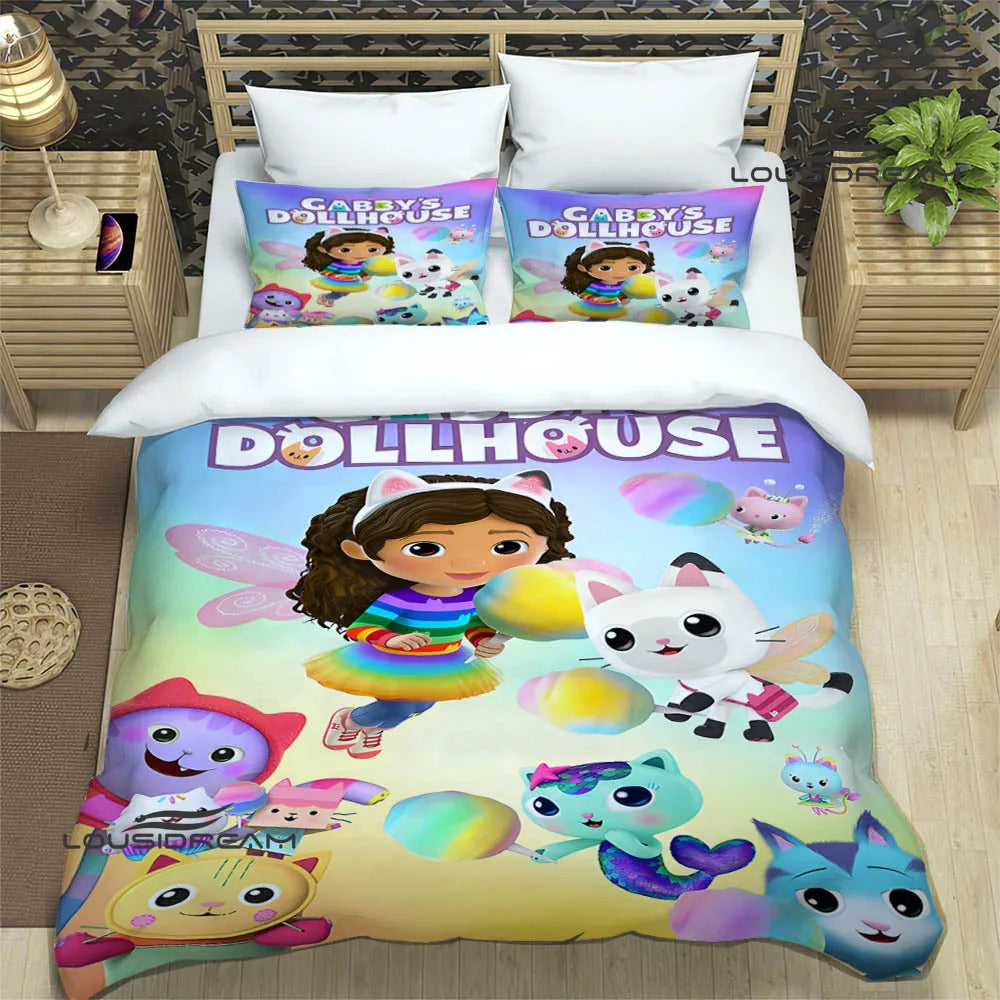 Gabby's Dollhouse Bedding Sets exquisite bed supplies set duvet cover bed comforter set bedding set luxury birthday gift