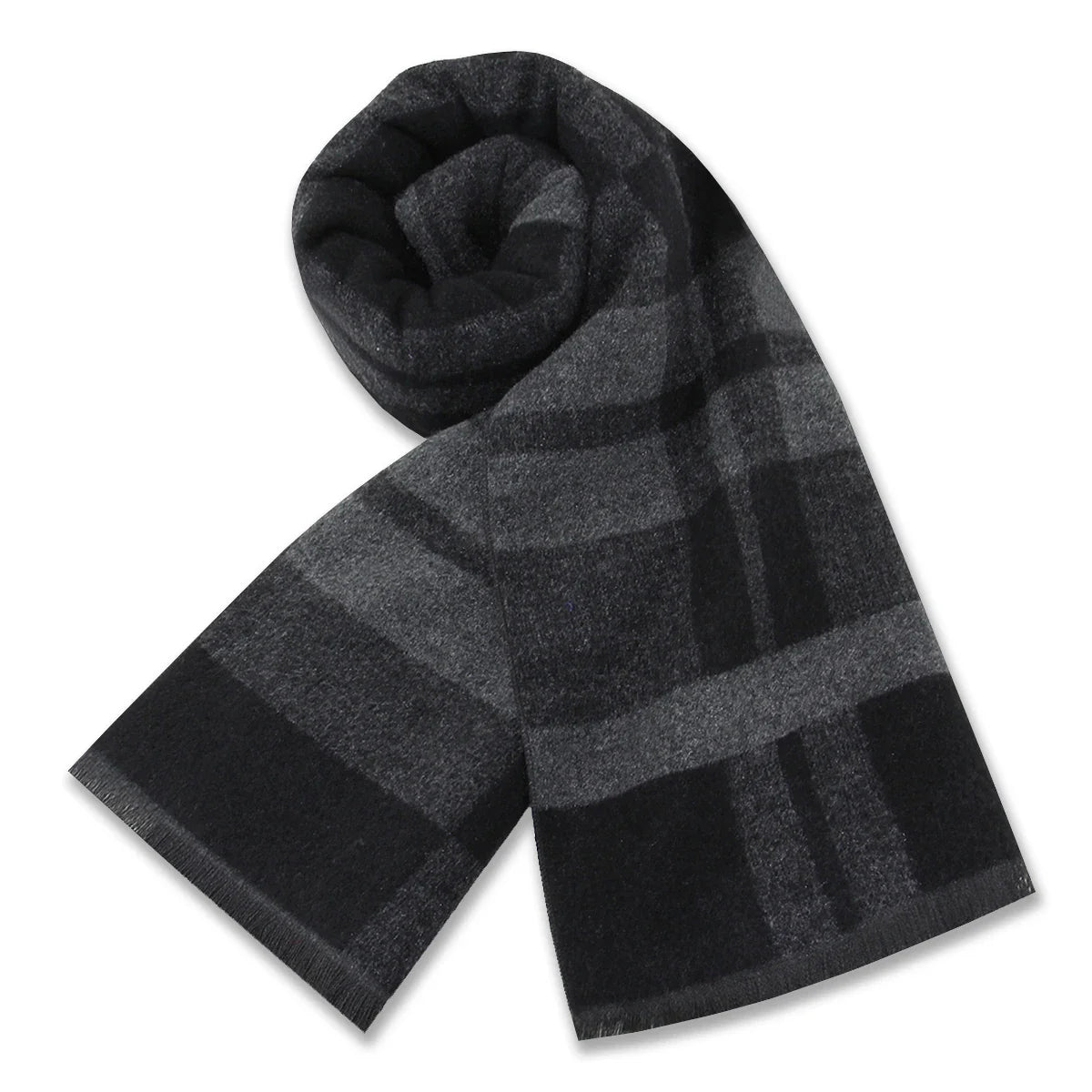 New Luxury Cashmere Wool Men Scarves,Warm Winter Man Scarf Charcoal Grey Wool Scarves Comfort Dual Color Fashion Casual Wear