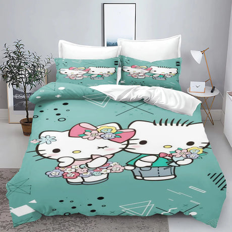 Hello Kitty With Pillowcase Bedding Set Duvet Cover Comforter Sets Universal, Suitable For Children And Adults  Home