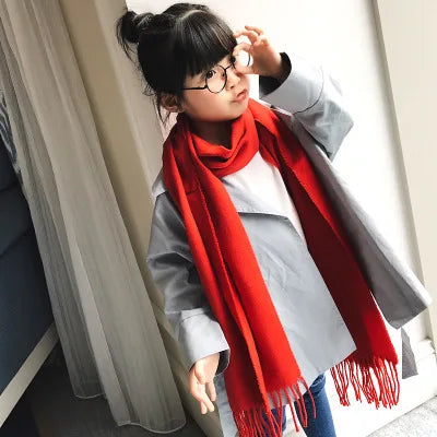 Children's Scarf family look Matching outfits Mother Kids Warm Neck Wear Thick Plaid Boys Girls Autumn fleece Shawl