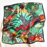 Silk Square Scarf Women 100% Real Luxury Brand Horse Print Neckerchief Female Hair Hand Bag Wrist Foualrd Scarves Bandana