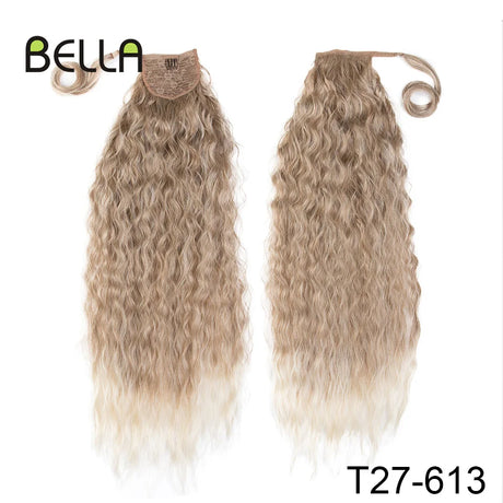 Bella Curly Synthetic Hair Ponytail Extensions 30 Inch Long Curly Ponytail Clip In Hair For Women Wrap Around