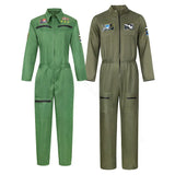 Pilot Uniform Army Green TOP GUN Costume for Adult Cosplay Military Uniform Women Men Fighter Pilot Costume Plus Size