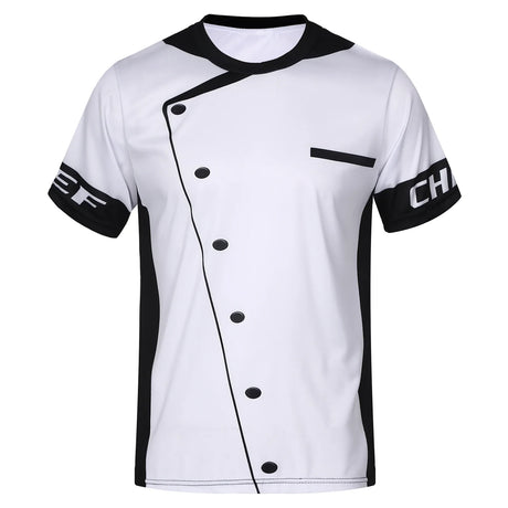 Unisex Restaurant Kitchen Chef Uniform Shirt Women Men Short Sleeves Chef Jacket Bakery Catering work Food Service Cook Top