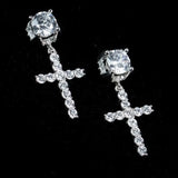 2022 New Simple Zircon Stud Earrings Single Trend Personality Hip-hop Niche Hook Shape Earrings for Women Men Party Jewelry