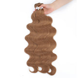 White Body Wave Hair Bundles Synthetic Natural Weave Hair Color #4 Brown Piano Blonde Pink Purple  Blue Hair Extensions