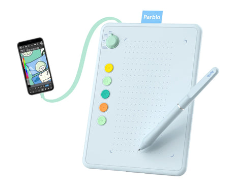 Parblo Ninos Q Graphic Tablet Digital Drawing Tablet Handwriting Pen Tablet 6.3*3.5 Inch Designed for Android Phone