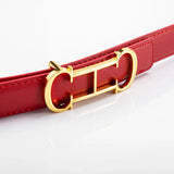 CHCH Women's Luxury New Leather Belt Fashion 2.5Cm Slim Fit Slim Waist Casual Business Belt 95-110CM