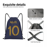 Mbappes Soccer Drawstring Backpack Women Men Sport Gym Sackpack Foldable French KM Football Shopping Bag Sack