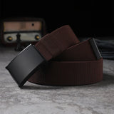 A suit of men elastic elastic elastic automatic buckle belt casual woven outdoor zippy belt using daily commuting