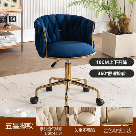 Adjustable Swivel Makeup Chair Living Room Dining Chair Bedroom Dressing Table Rotating Backrest Makeup Chairs Manicure Stools