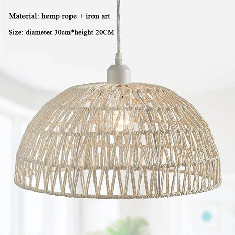 Japanese-style Hemp Rope Chandelier Homestay Pastoral Restaurant Tea Room Bar Bedroom Livingroom Zen Handmade Lamp Pendant Light