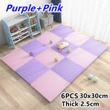 6PCS Foam Puzzle Mat Thick 2.5cm Puzzle Mat Baby Play Mats Baby Game Mat Foot Mat Children's Gym Play Mats Tatame Floor Mat