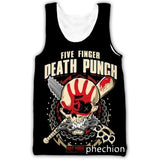 phechion Five Fingers Death Punch 3D Print Casual Tank Tops Undershirt Shirts Streetwear for Men/Women Fashion Vest A230