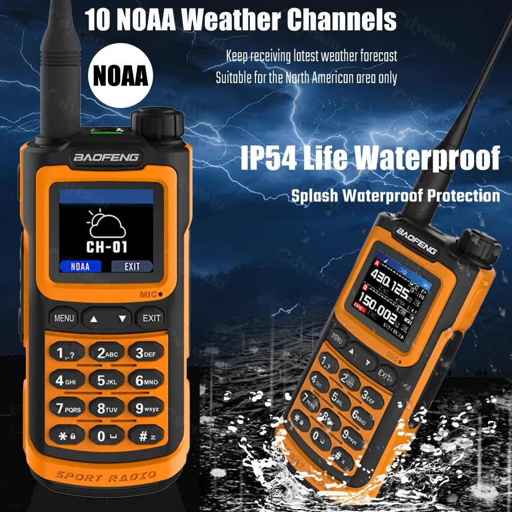 2024 Baofeng UV-G30 Pro Walkie Talkie Long Range Portable 1000 Channel Ham FM Radios UHF VHF USB-C Charge 2-Way Radio Waterproof