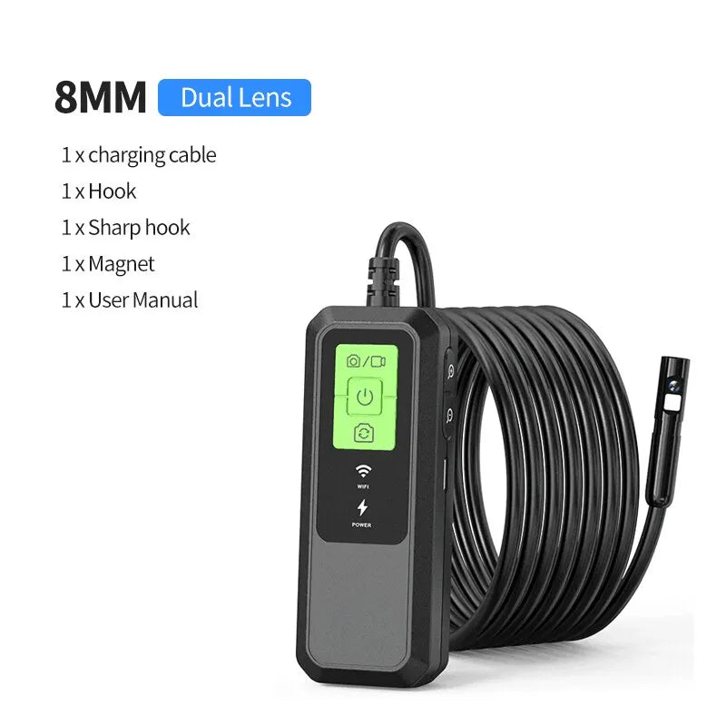 Wireless Endoscope 1080P Single & Dual Lens WiFi Borescope Inspection Camera Waterproof Snake Pipe Camera For Android IOS