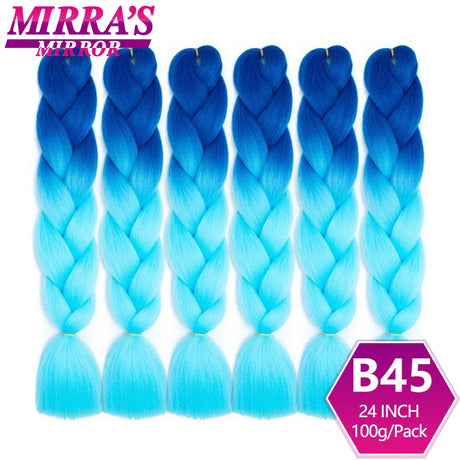 Synthetic Jumbo Braids Hair Omber Braiding Hair Extensions for Women Yaki Texture Black Blue Fake Hair Mirra’s Mirror