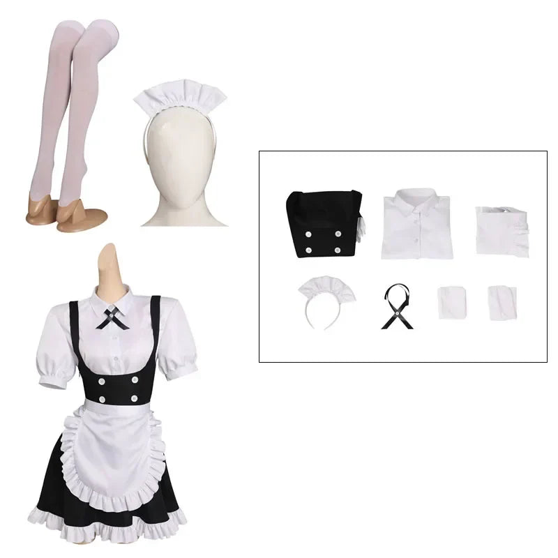 CALL NIGHT Nazuna Nanakusa Cosplay Costume Maid Dress Cloak Outfits Halloween Carnival Suit For Adult Women Girls