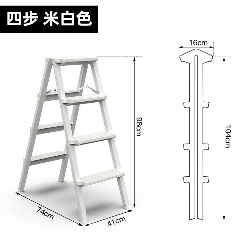 Multifunctional High Stools Kitchen Aluminum Alloy Herringbone Ladder Indoor Folding Step Stool Stable Load-bearing Ladder Stool