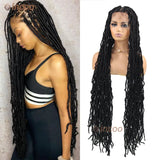 40 Inch Full Lace Front Braided Wigs Butterfly Locs Crochet Hair Synthetic Distressed Soft Locs Pre Looped Braid for Black Women