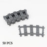 City Train Track Building Block Set 100PCS Soft Straight Curve Flexible Switch Railway Tracks Rails DIY Toys For Boys