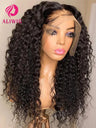 13x4 Hd Kinky Curly Lace Frontal Human Hair Wigs Pre Plucked Brazilian Glueless Water Wave 4x4 Lace Closure Wigs Ready To Wear