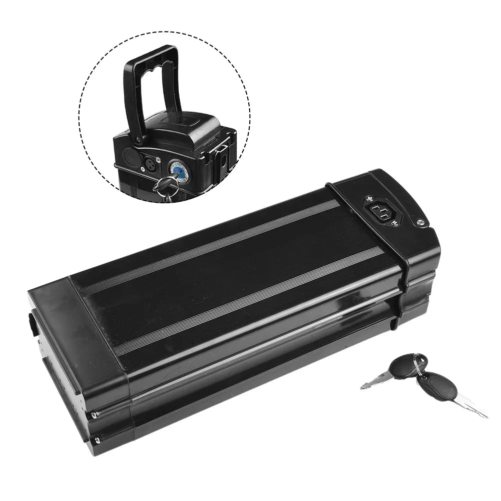 Convenient Electric Bike Battery Box Holder Case PVC Material Charging Socket & Output Port Ideal for Electric Bicycles