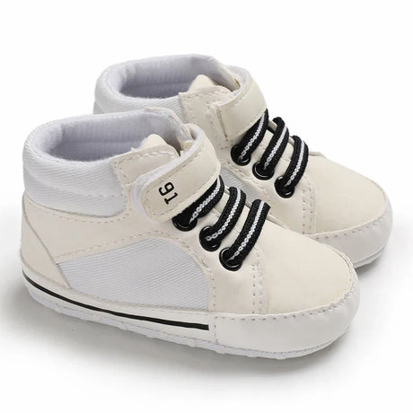 Newborn Baby Shoes Boy Girl Classical Sport Soft Sole PU Leather Multi-Color First Walker Casual Sneakers White Baptism Shoes