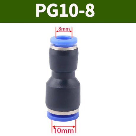 50/100/500 PCS Air Pipe Quick Connector,Pneumatic Quick Fitting,PU Straight,PG Variable Diameter Butt Joint 4 6 8 10 12 14 MM