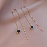 2023 Simple Cross Long Chain Tassel Drop Earrings For Women Dangle Earring Gold Silver Color Piercing Line Trendy Ear Jewelry