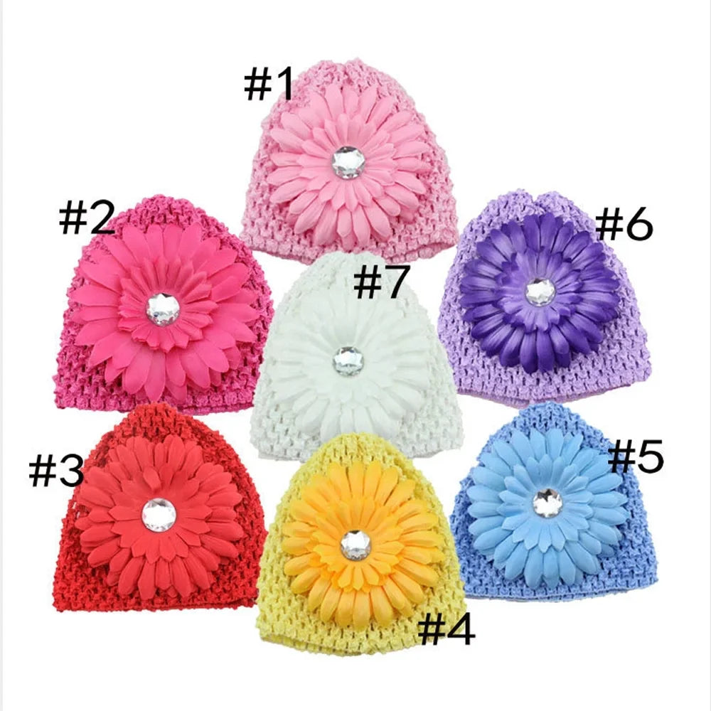 20/80pcs Children Elastic Crochet Knitting Nightcap Soft Crochet Sleeping Hat for Baby Girls Relaxing Hair Mobcap Accessories