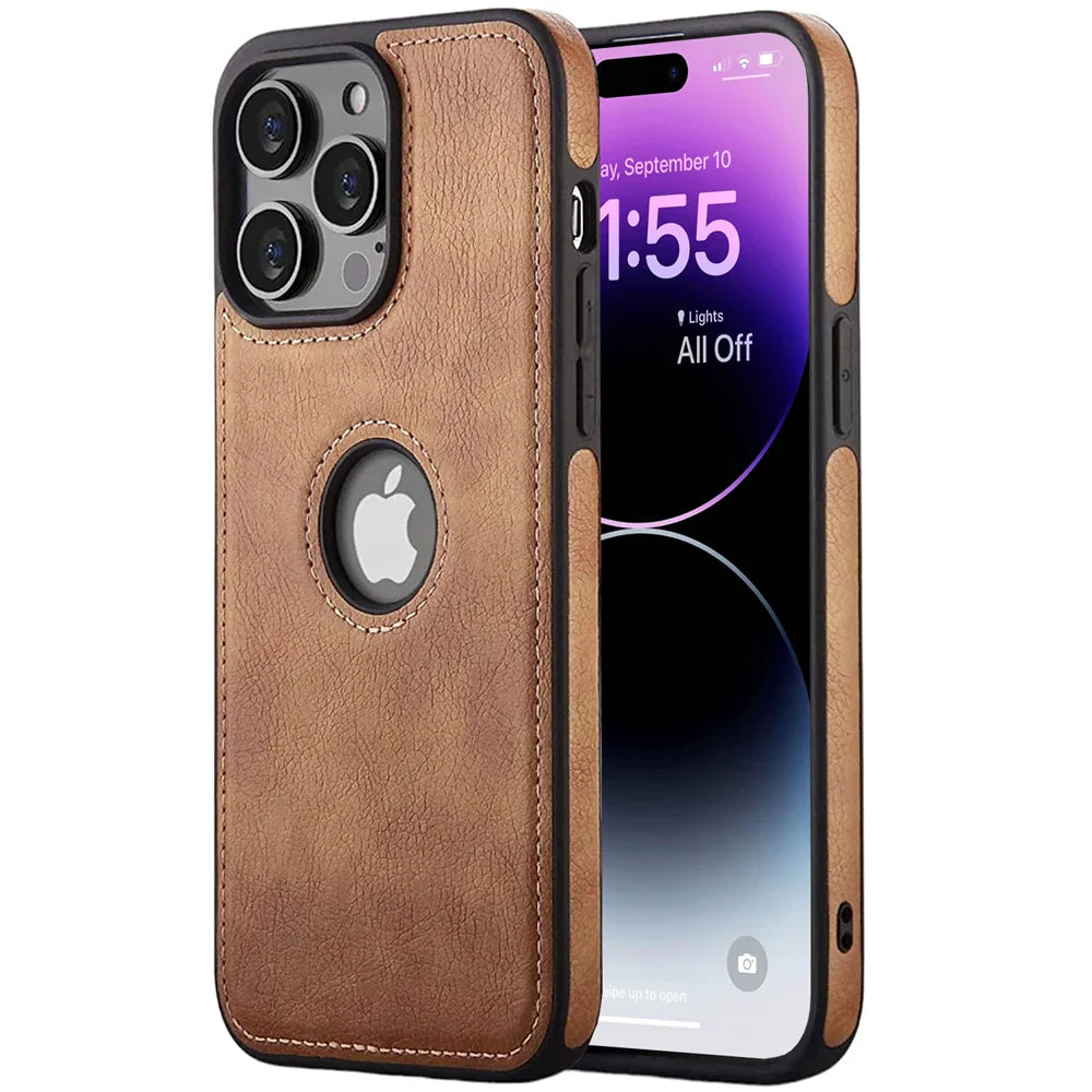 Ultra Thin Slim Leather Phone Case For iPhone 14 13 12 11 Pro Max XS XR X SE 7 8 Plus Shockproof Bumper Soft Business Back Cover